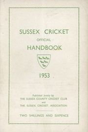 OFFICIAL SUSSEX CRICKET HANDBOOK 1953