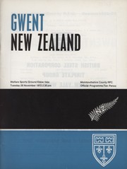 GWENT V NEW ZEALAND 1972-73 RUGBY UNION PROGRAMME