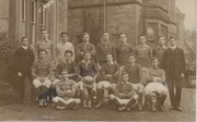 AMPLEFORTH SCHOOL 1909-10 RUGBY POSTCARD (ST. BEDE