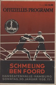 MAX SCHMELING V BEN FOORD 1938 BOXING PROGRAMME