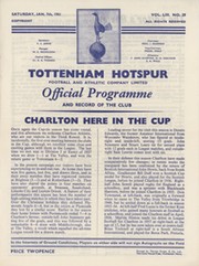 TOTTENHAM HOTSPUR V CHARLTON ATHLETIC 1960-61 FOOTBALL PROGRAMME
