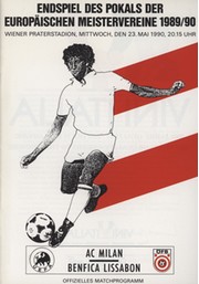 AC MILAN V BENFICA 1990 (EUROPEAN CUP FINAL) FOOTBALL PROGRAMME