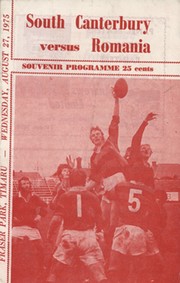 SOUTH CANTERBURY V ROMANIA 1975 RUGBY UNION PROGRAMME