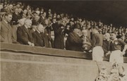 ARSENAL FOOTBALL CLUB 1930 (FA CUP WINNERS) PHOTOGRAPH - BEING PRESENTED WITH THE TROPHY