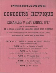 LE TOUQUET-PARIS-PLAGE HORSE SHOW (SEPTEMBER 9TH 1917 - MUTINY OF ETAPLES) PROGRAMME & TICKET