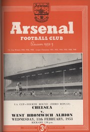 ARSENAL 1952-53 (LEAGUE CHAMPIONS) BOUND SET OF HOME FOOTBALL PROGRAMMES