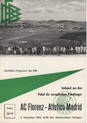 ATLETICO MADRID V FIORENTINA 1962 (ECWC FINAL REPLAY) FOOTBALL PROGRAMME
