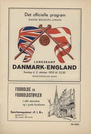 DENMARK V ENGLAND 1955 FOOTBALL PROGRAMME