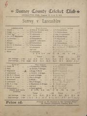 SURREY V LANCASHIRE 1895 CRICKET SCORECARD