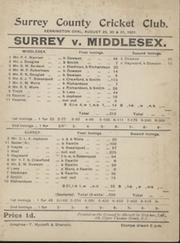 SURREY V MIDDLESEX 1901 CRICKET SCORECARD
