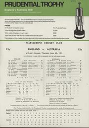ENGLAND V AUSTRALIA 1981 (LORD