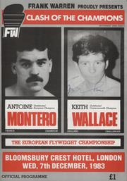 ANTOINE MONTERO V KEITH WALLACE 1983 BOXING PROGRAMME