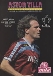 ASTON VILLA V OXFORD UNITED 1986 (LEAGUE CUP SEMI FINAL) FOOTBALL PROGRAMME