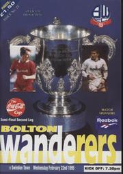 BOLTON WANDERERS V SWINDON TOWN 1995 (LEAGUE CUP SEMI FINAL) FOOTBALL PROGRAMME