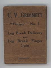 C.V. GRIMMETT FLICKER BOOK NO.1 - LEG BREAK DELIVERY AND LEG BREAK FINGER SPIN