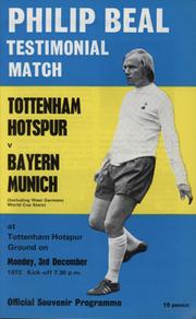 TOTTENHAM HOTSPUR V BAYERN MUNICH 1973-74 (PHILIP BEAL TESTIMONIAL) FOOTBALL PROGRAMME
