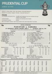 PAKISTAN V CANADA PRUDENTIAL CUP 1979 CRICKET SCORECARD