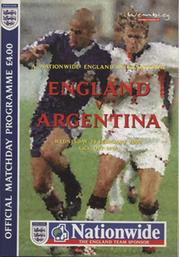 ENGLAND V ARGENTINA 2000 FOOTBALL PROGRAMME