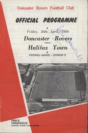 DONCASTER ROVERS V HALIFAX TOWN 1967-68 FOOTBALL PROGRAMME