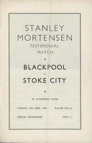 BLACKPOOL V STOKE CITY (STANLEY MORTENSEN TESTIMONIAL) 1969 FOOTBALL PROGRAMME