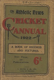 ATHLETIC NEWS CRICKET ANNUAL 1922