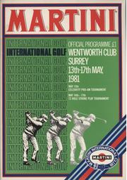 MARTINI INTERNATIONAL GOLF CHAMPIONSHIP 1981 (WENTWORTH) OFFICIAL PROGRAMME