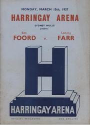 BEN FOORD V TOMMY FARR 1937 BOXING PROGRAMME