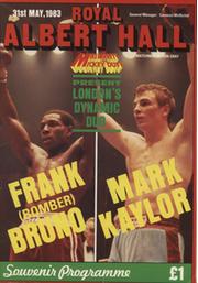 FRANK BRUNO V BARRY FUNCHES 1983 BOXING PROGRAMME