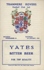 TRANMERE ROVERS V CHELSEA (FA CUP 3RD RD) 1962-63 FOOTBALL PROGRAMME