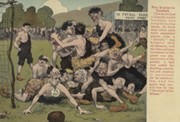 PRE-HISTORIC FOOTBALL 1909 POSTCARD