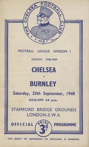 CHELSEA V BURNLEY 1948-49 FOOTBALL PROGRAMME