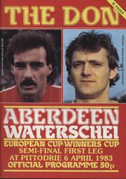 ABERDEEN V WATERSCHEI (ECWC SEMI-FINAL) 1982-83 FOOTBALL PROGRAMME