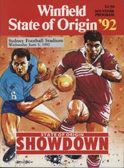 NEW SOUTH WALES V QUEENSLAND 1992 (WINFIELD STATE OF ORIGIN) RUGBY LEAGUE PROGRAMME