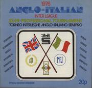 ANGLO-ITALIAN INTER LEAGUE 1975-76 TOURNAMENT PROGRAMME (1ST YEAR)