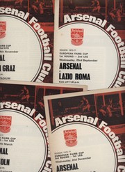 ARSENAL 1970-71 FAIRS CUP FOOTBALL PROGRAMMES (4) 
