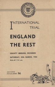 ENGLAND V THE REST 1949-50 (INTERNATIONAL SCHOOLS TRIAL) FOOTBALL PROGRAMME