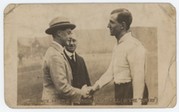 ARTHUR GRIMSDELL (TOTTENHAM HOTSPUR) MEETS PRINCE OF WALES 1920-21 FOOTBALL POSTCARD