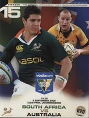 SOUTH AFRICA V AUSTRALIA  2006 RUGBY UNION PROGRAMME