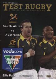 SOUTH AFRICA V AUSTRALIA 2002 RUGBY UNION PROGRAMME