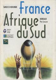 FRANCE V SOUTH AFRICA 1996 RUGBY UNION PROGRAMME