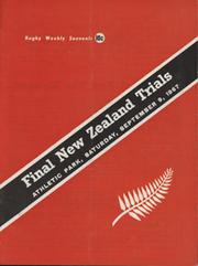 FINAL NEW ZEALAND TRIALS 1967 RUGBY UNION PROGRAMME