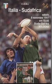 ITALY V SOUTH AFRICA 1997 RUGBY UNION PROGRAMME