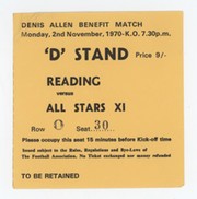 READING V ALL STARS XI  (DENIS ALLEN BENEFIT) 1970-71 FOOTBALL TICKET