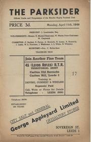 HUNSLET V WIGAN 1949 RUGBY LEAGUE PROGRAMME