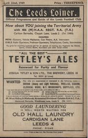 LEEDS V BRADFORD NORTHERN 1949 RUGBY LEAGUE PROGRAMME