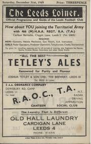LEEDS V WIGAN 1949 RUGBY LEAGUE PROGRAMME