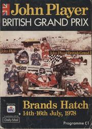 BRITISH GRAND PRIX 1978 OFFICIAL PROGRAMME