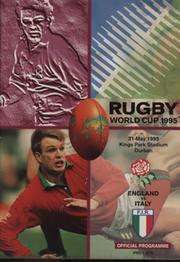 ENGLAND V ITALY 1995 (WORLD CUP) RUGBY UNION PROGRAMME
