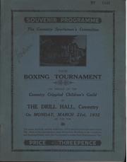 FRANCOIS MACHTENS V JACK GARLAND 1932 (COVENTRY) BOXING PROGRAMME