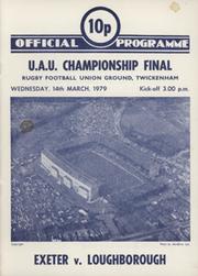 EXETER  V LOUGHBOROUGH (U.A.U. CHAMPIONSHIP FINAL) 1979 RUGBY UNION PROGRAMME